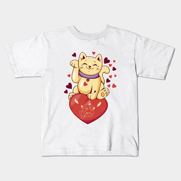 Heartcat Kids T-Shirt by ArtRoute02